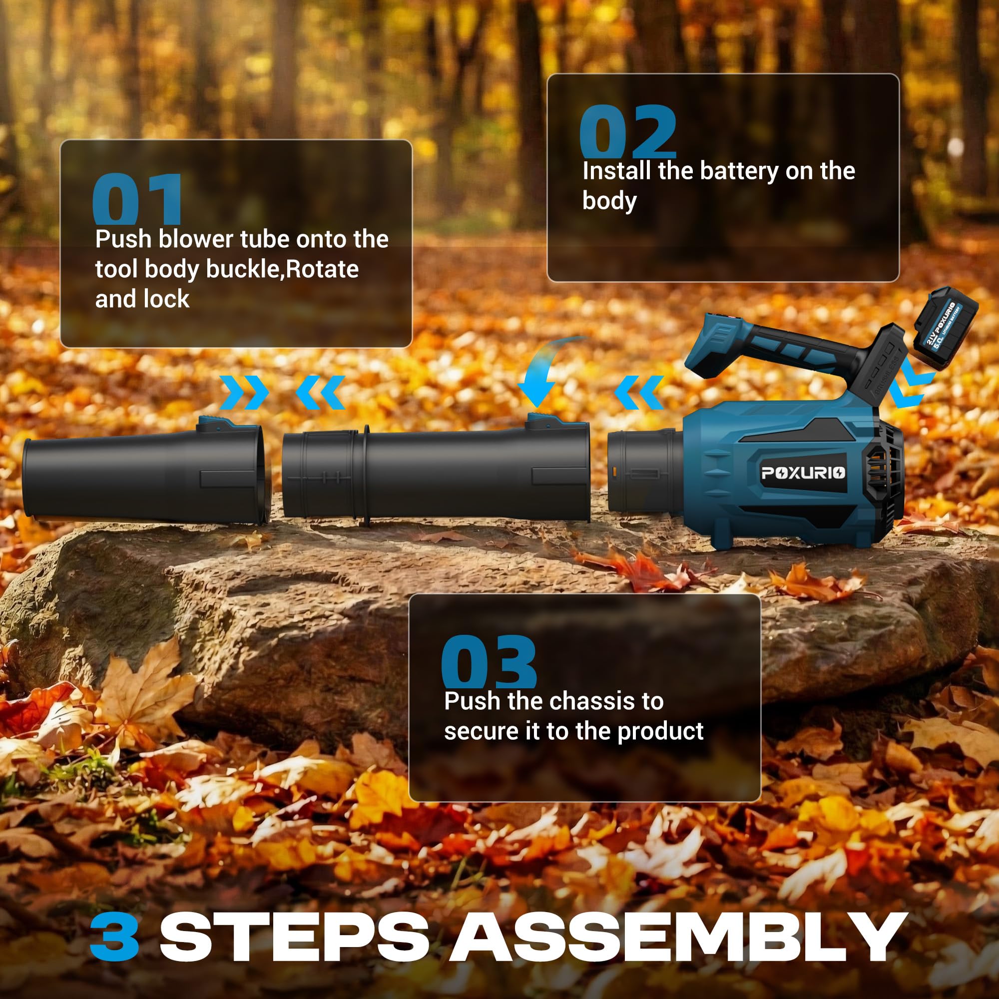 POXURIO lightweight 7.5 lb design reduces user fatigue.