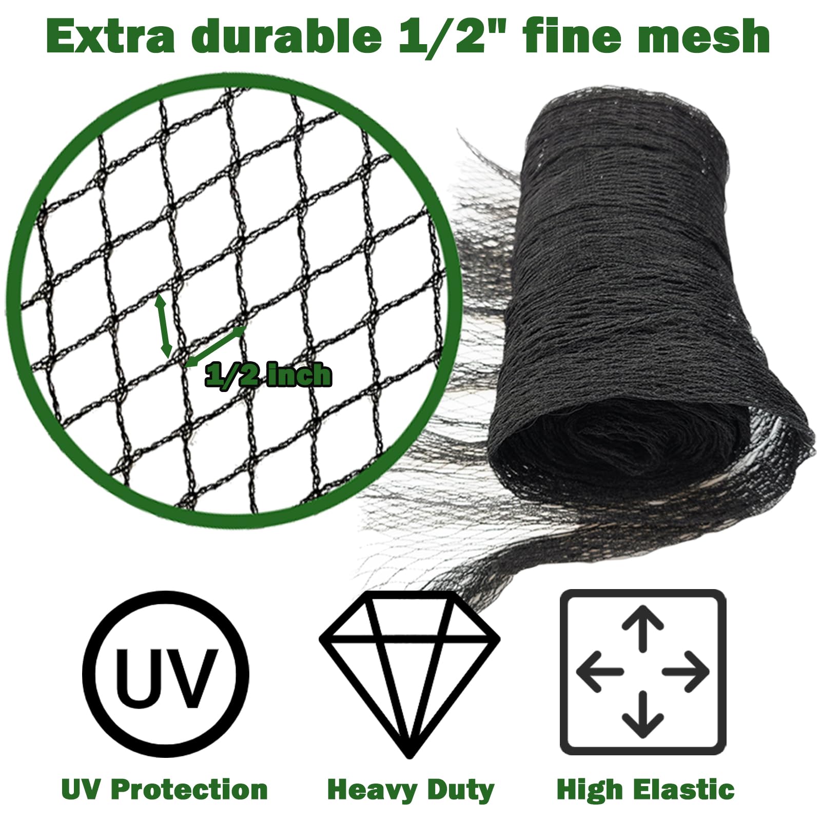 POYEE fine mesh close up showing half inch protection for leaves and debris