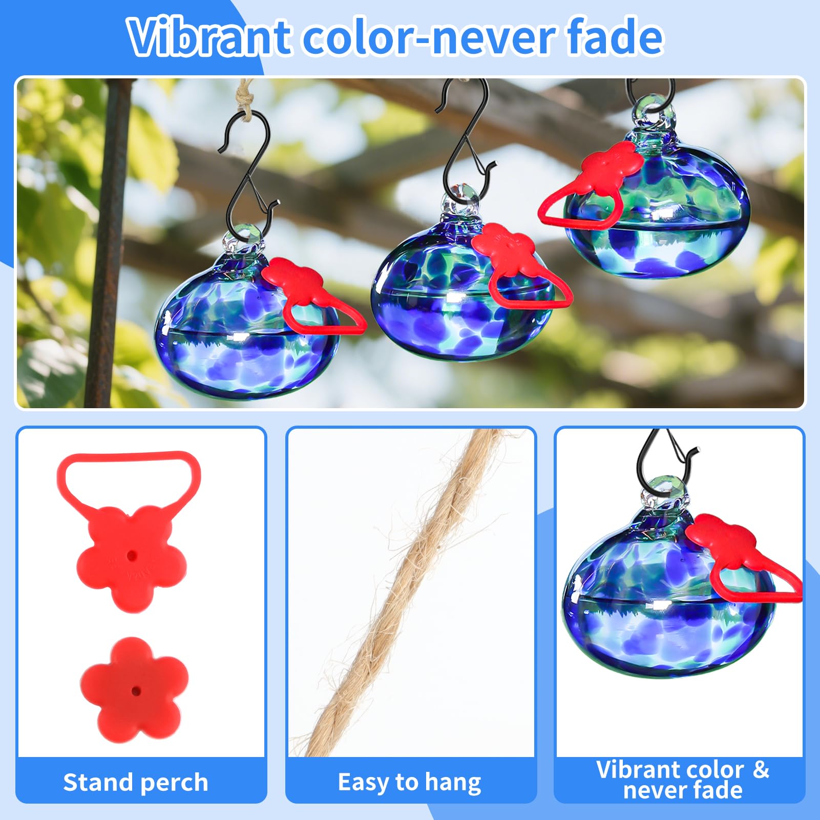 Pozfun ant and bee proof design: helps keep nectar accessible for birds.