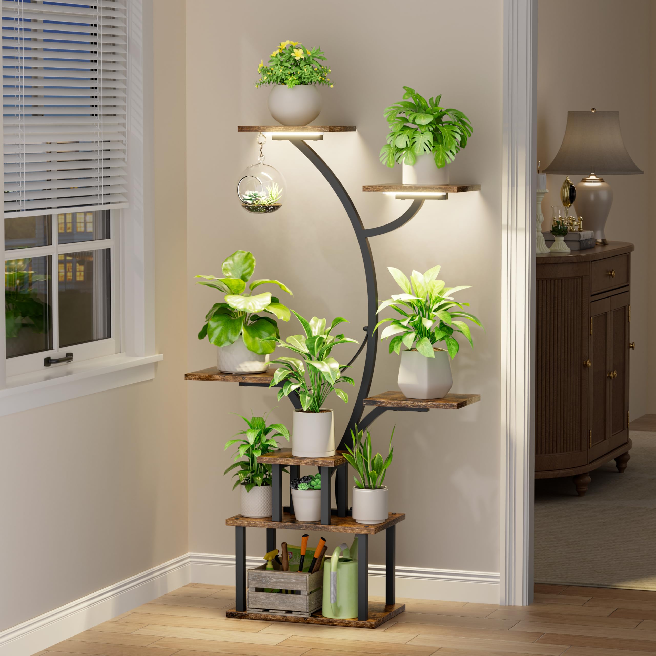 POZILAN grow light with 10 brightness levels supports healthy plant growth.