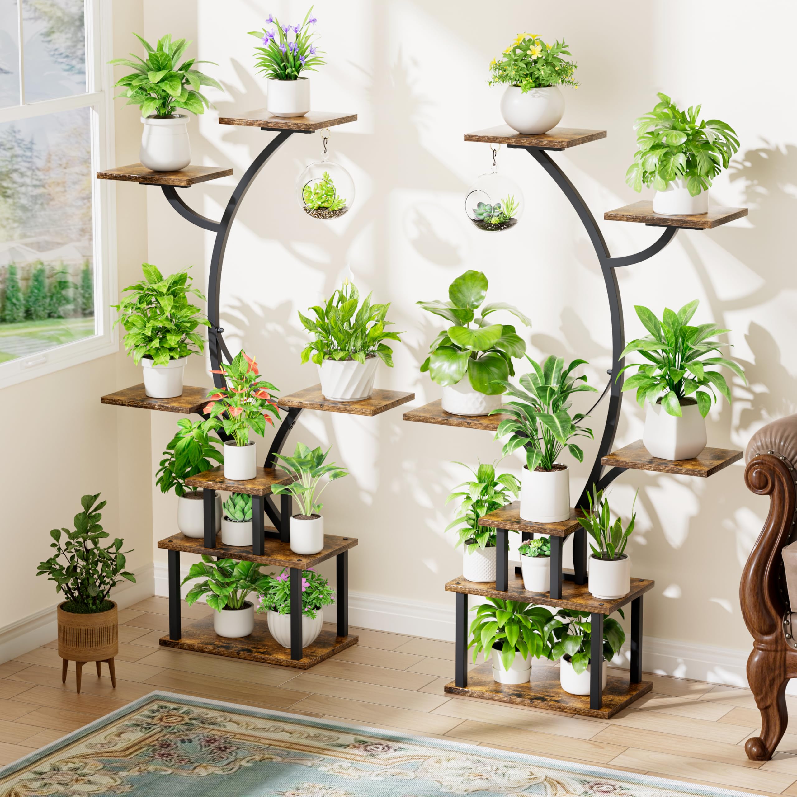 POZILAN plants display with versatile storage and aesthetic appeal.