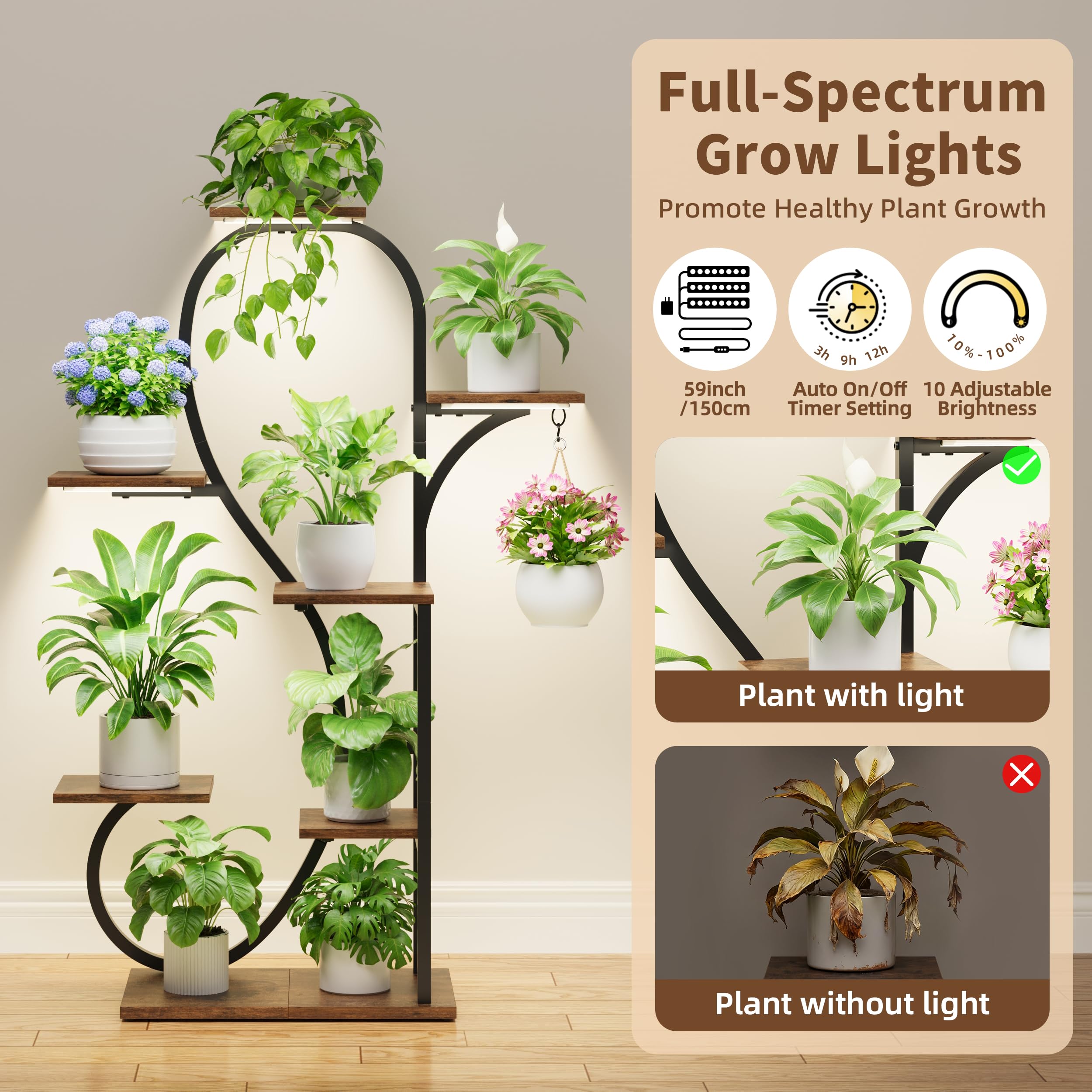 POZILAN S-shaped metal plant holder adds stability and style