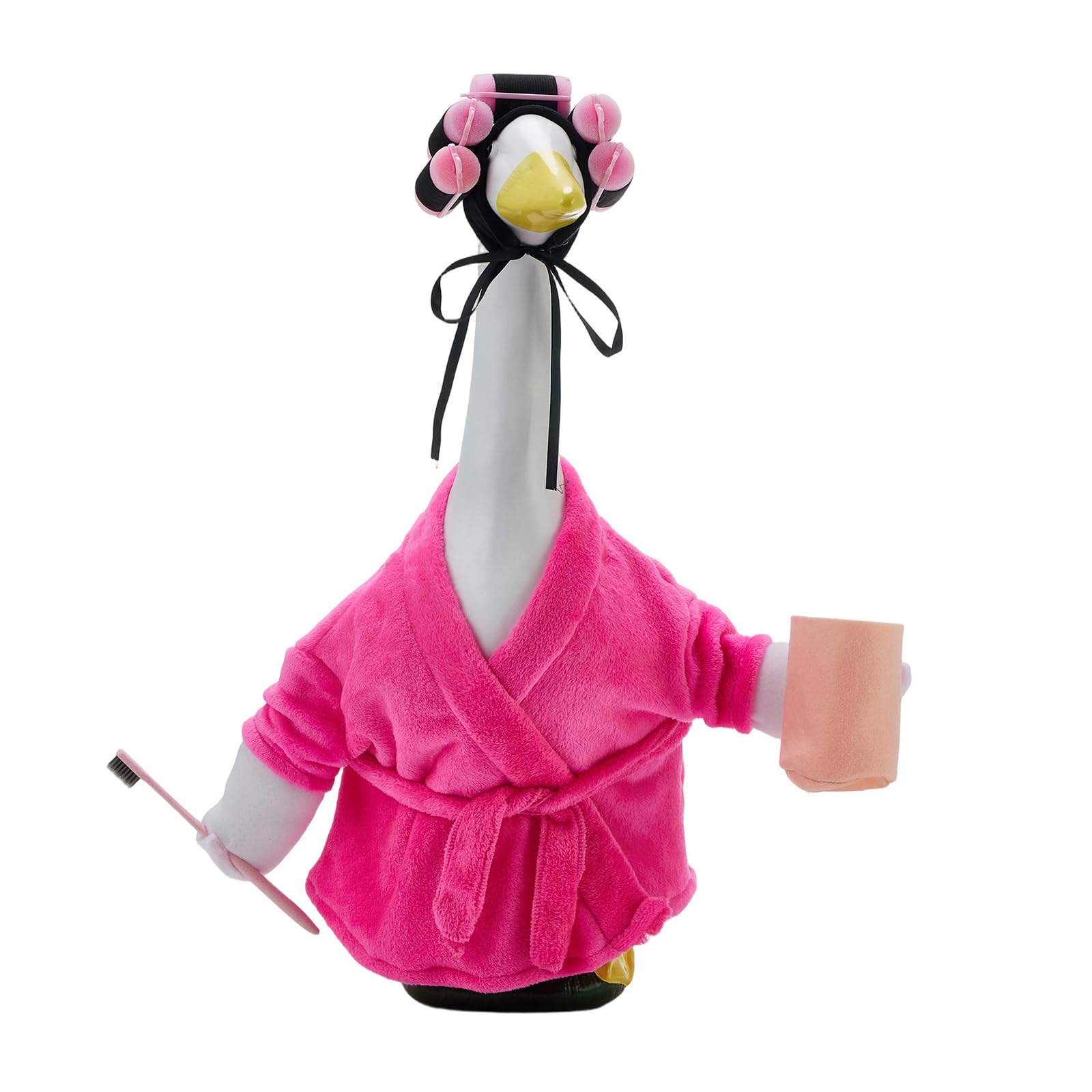 POZMTIORE bathrobe on porch goose adds cozy charm to garden decor.