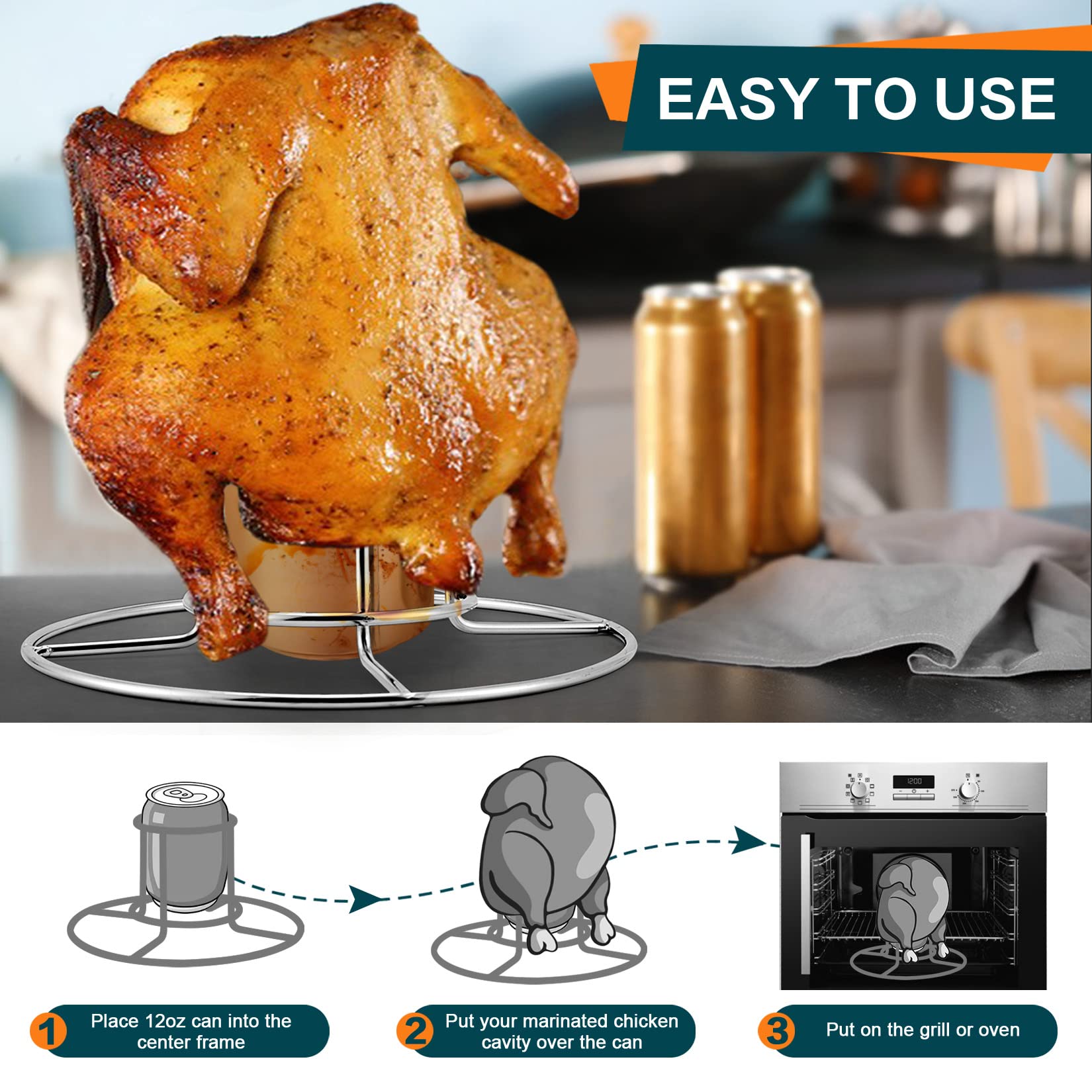 P&P CHEF chicken holder dishwasher safe for quick cleanup after grilling