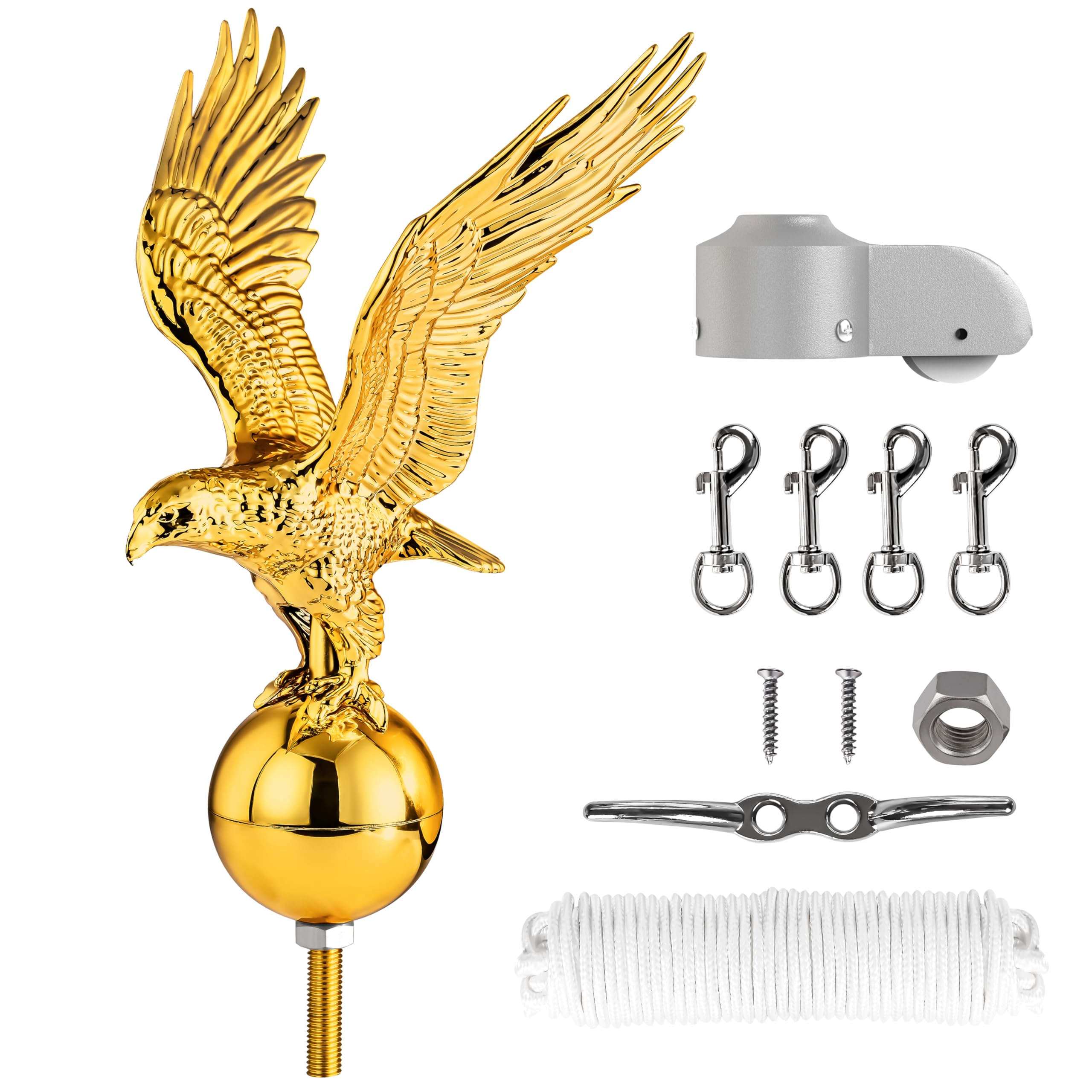 PPQ eagle topper 11-inch gold adds premium patriotic flair to your flagpole