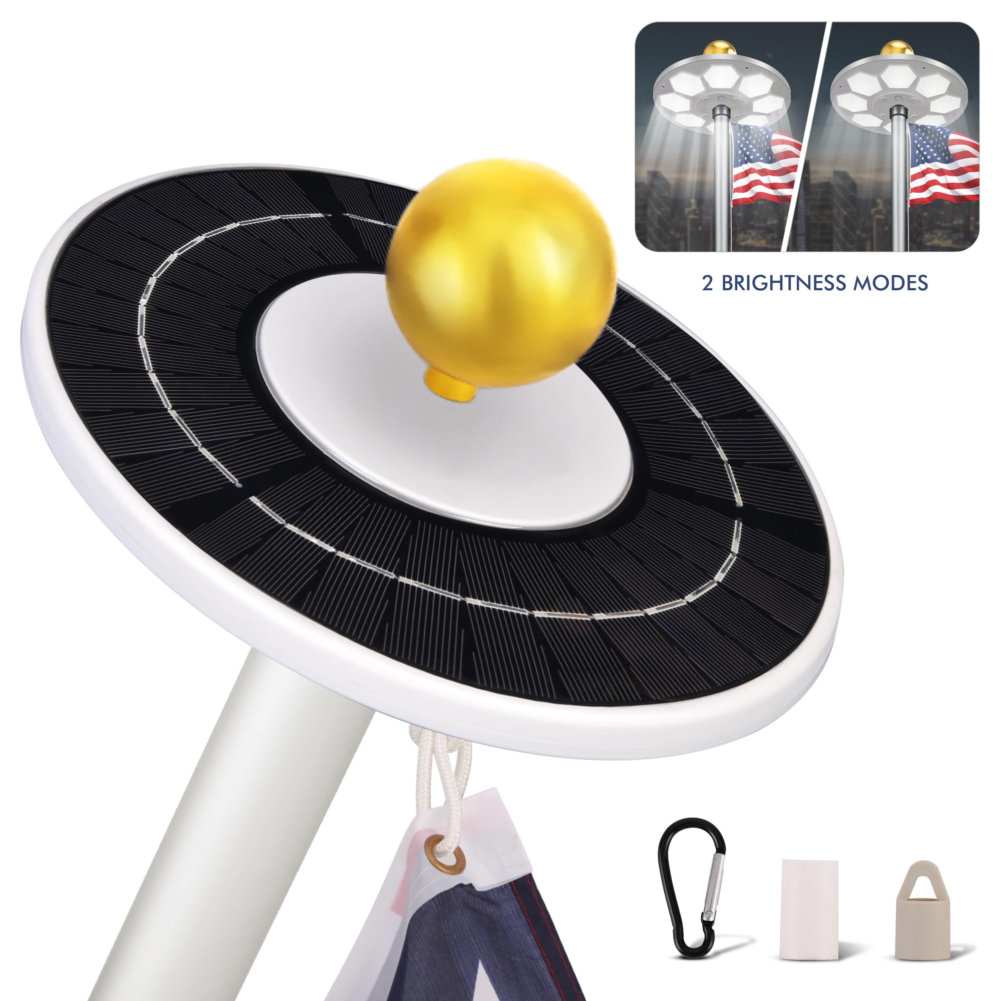 PPQ flagpole light showcasing multi-angle LEDs for edge-to-edge illumination.