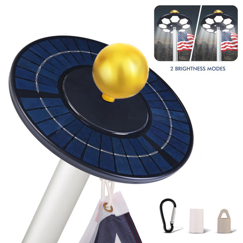 PPQ Solar Flag Pole Light side installation highlights easy mounting on a pole