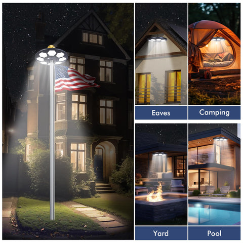 PPQ Solar Flag Pole Light quick and easy setup on standard poles