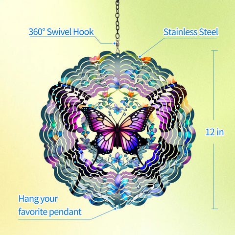 PPZHAVG Butterfly mandala spinner suited for balcony or patio