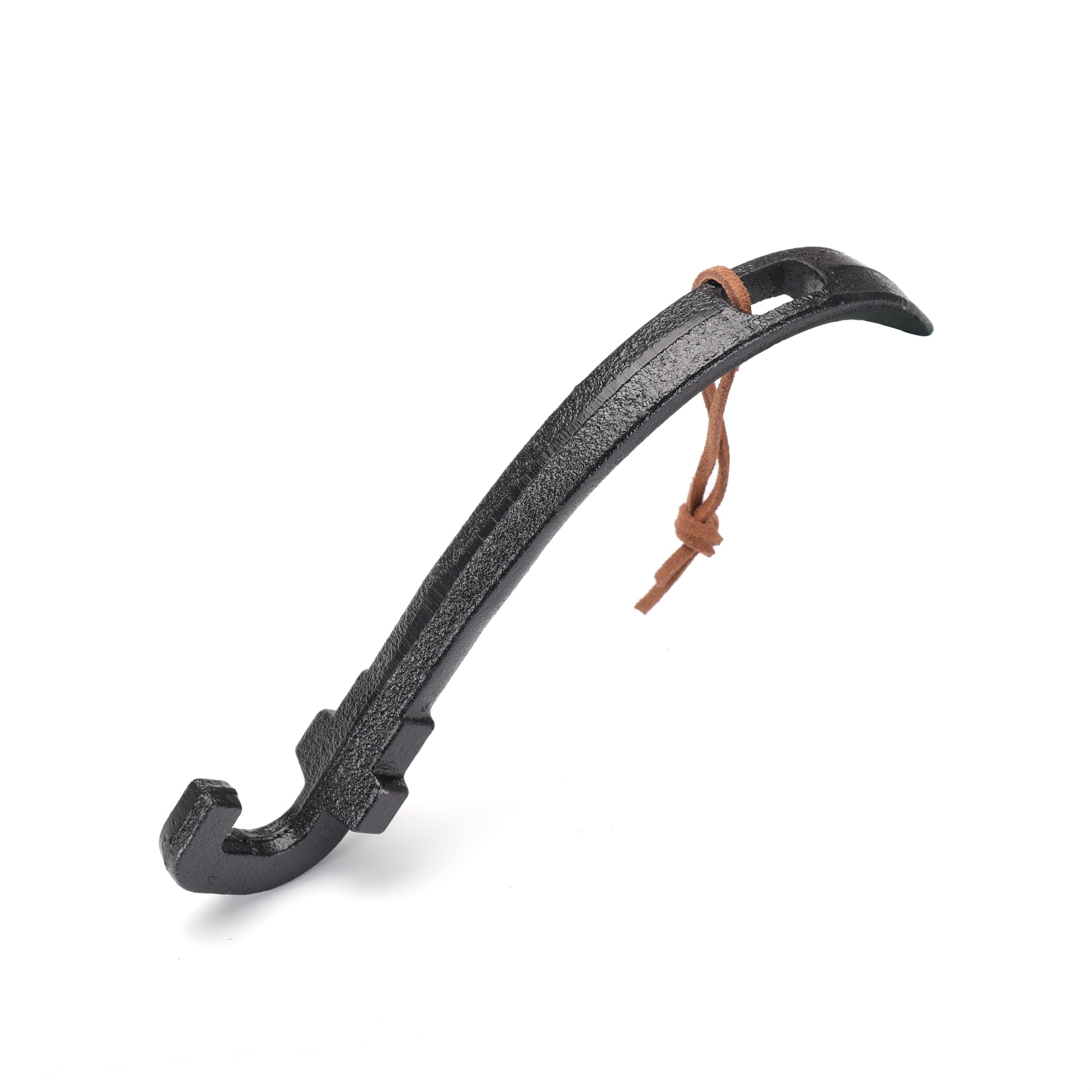 ppztkk Cast Iron Grill Lifter close-up showing sturdy handle reduces burn risk during lifting