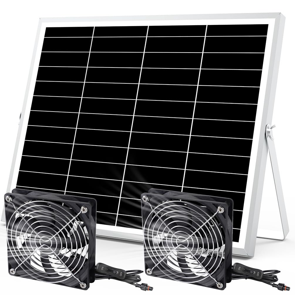 pqins 5 inch solar powered fan front view for compact spaces and airflow