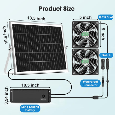 pqins night operation battery powers fan after sunset