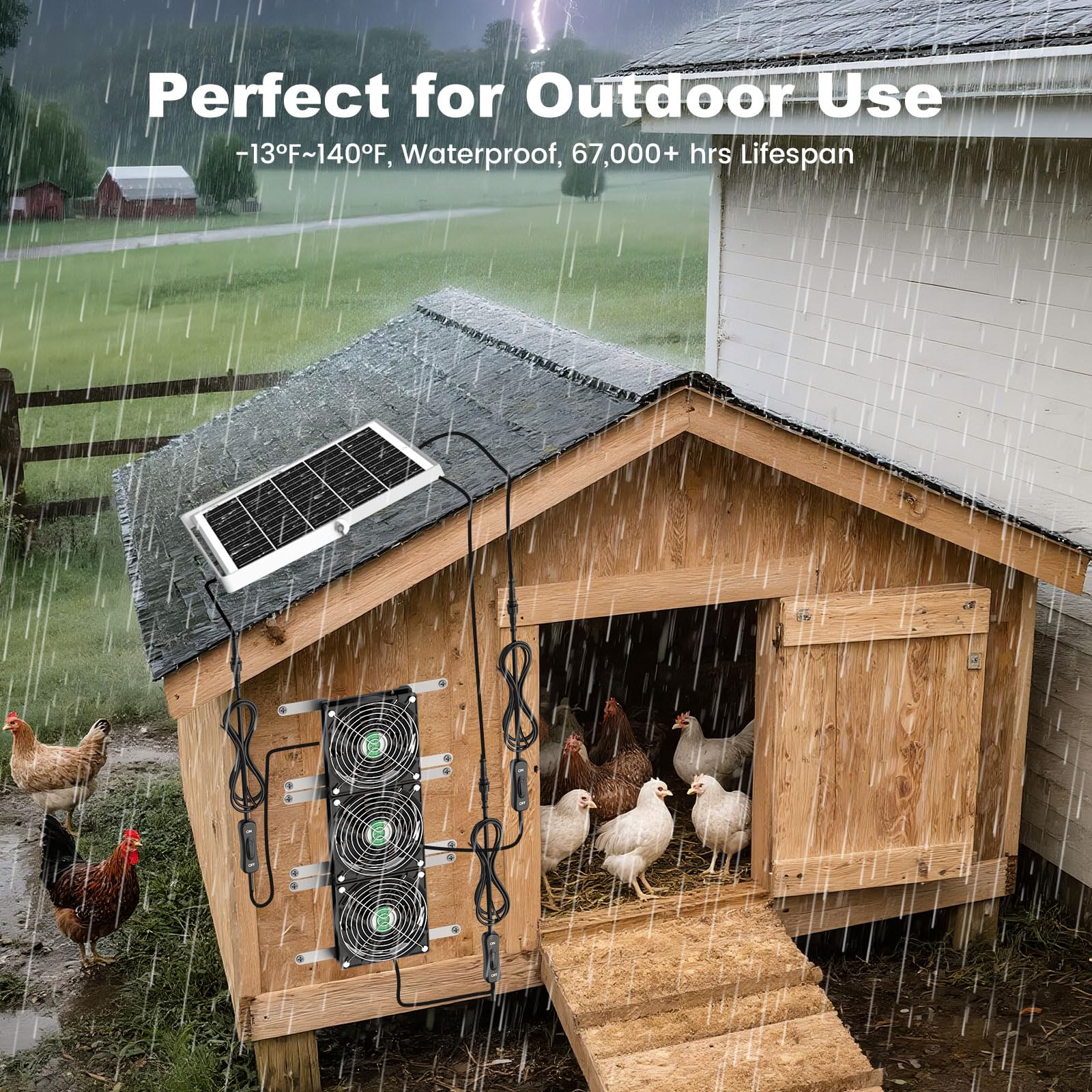 pqins outdoor solar panel placement catches peak sun for best airflow.