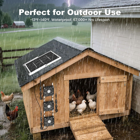 pqins solar coop fan assembly kit includes mounting hardware