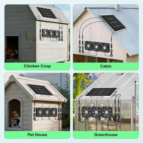 pqins solar coop fan ip67 waterproof withstands rain for reliability