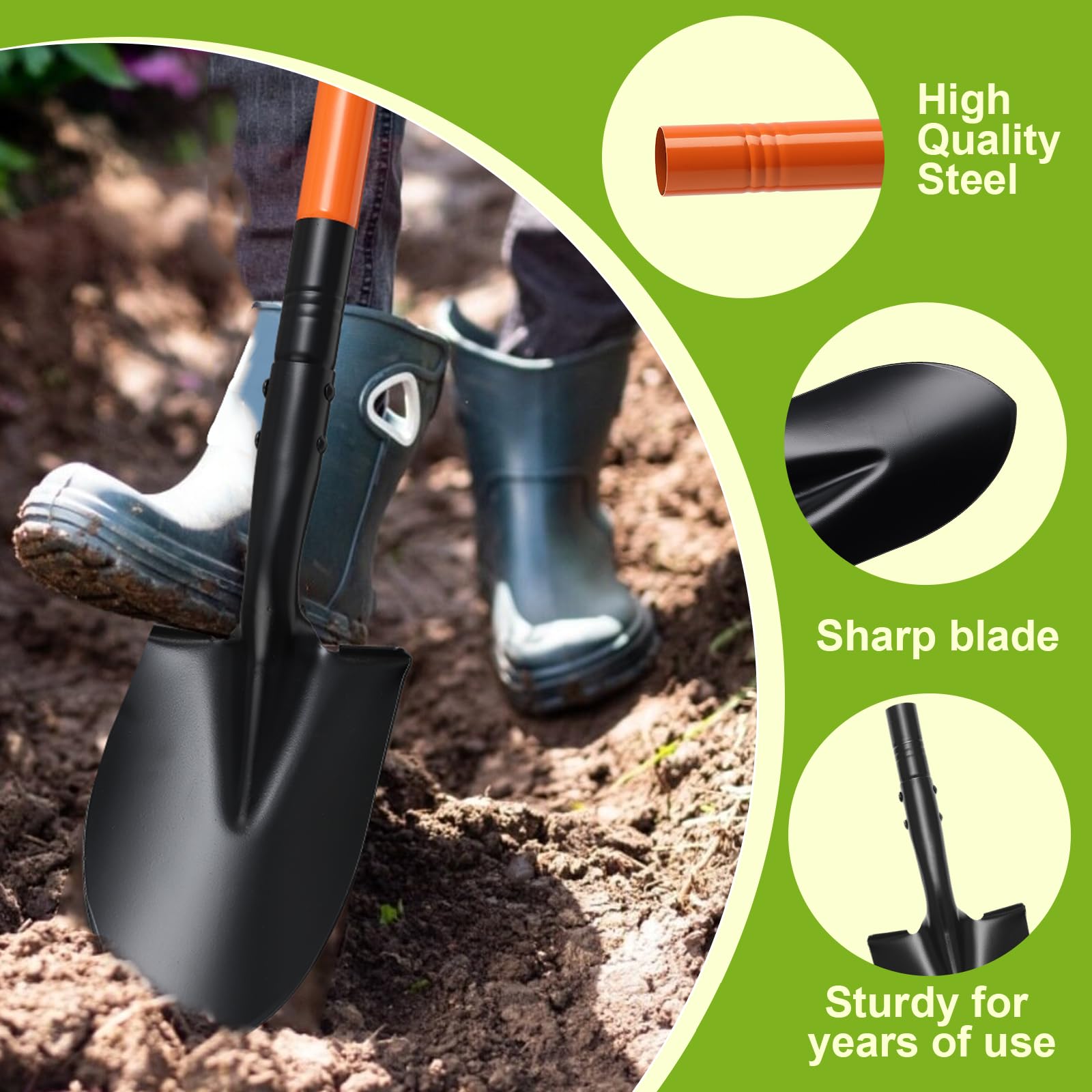 Pragmatist Small Shovel compact and easy to carry in gear or vehicle.