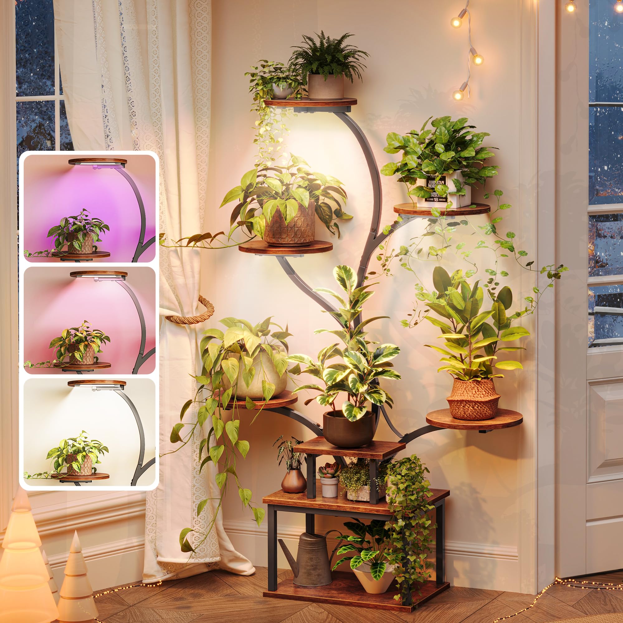 PRAISUN 51-inch plant stand grow lights boost year-round plant growth.