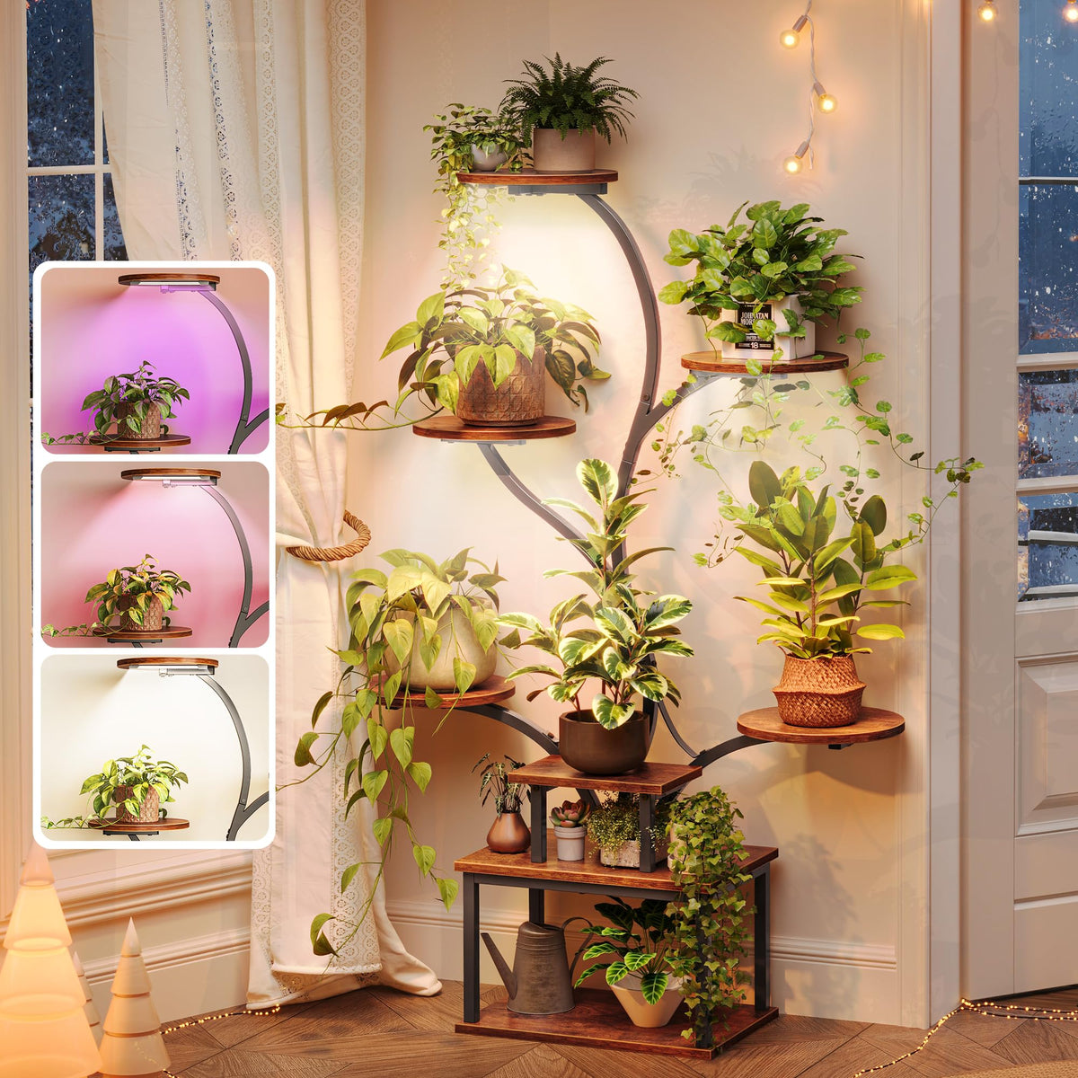 PRAISUN 51-inch plant stand grow lights boost year-round plant growth.