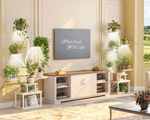 PRAISUN eight-tier shelves accommodate larger pots and varied heights