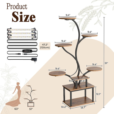 PRAISUN large plant holders and shelves accommodate bigger specimens.