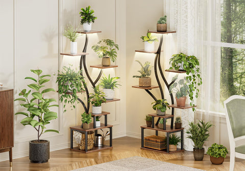PRAISUN plant stand with cable clips for neat wiring