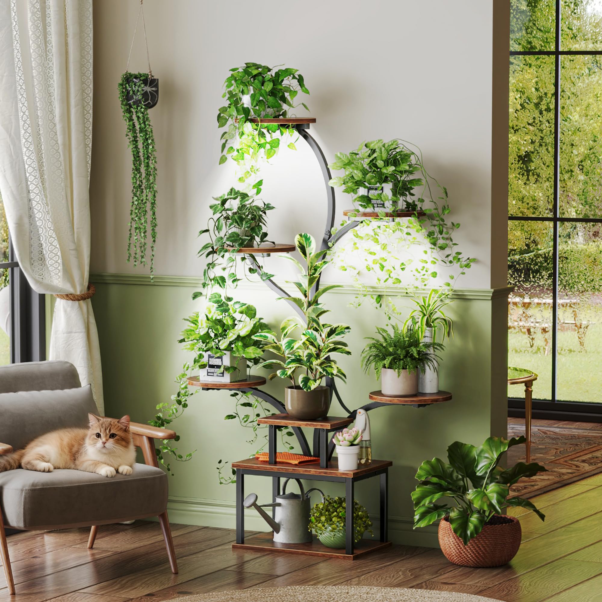 PRAISUN sturdy metal frame plant rack offers dependable stability.
