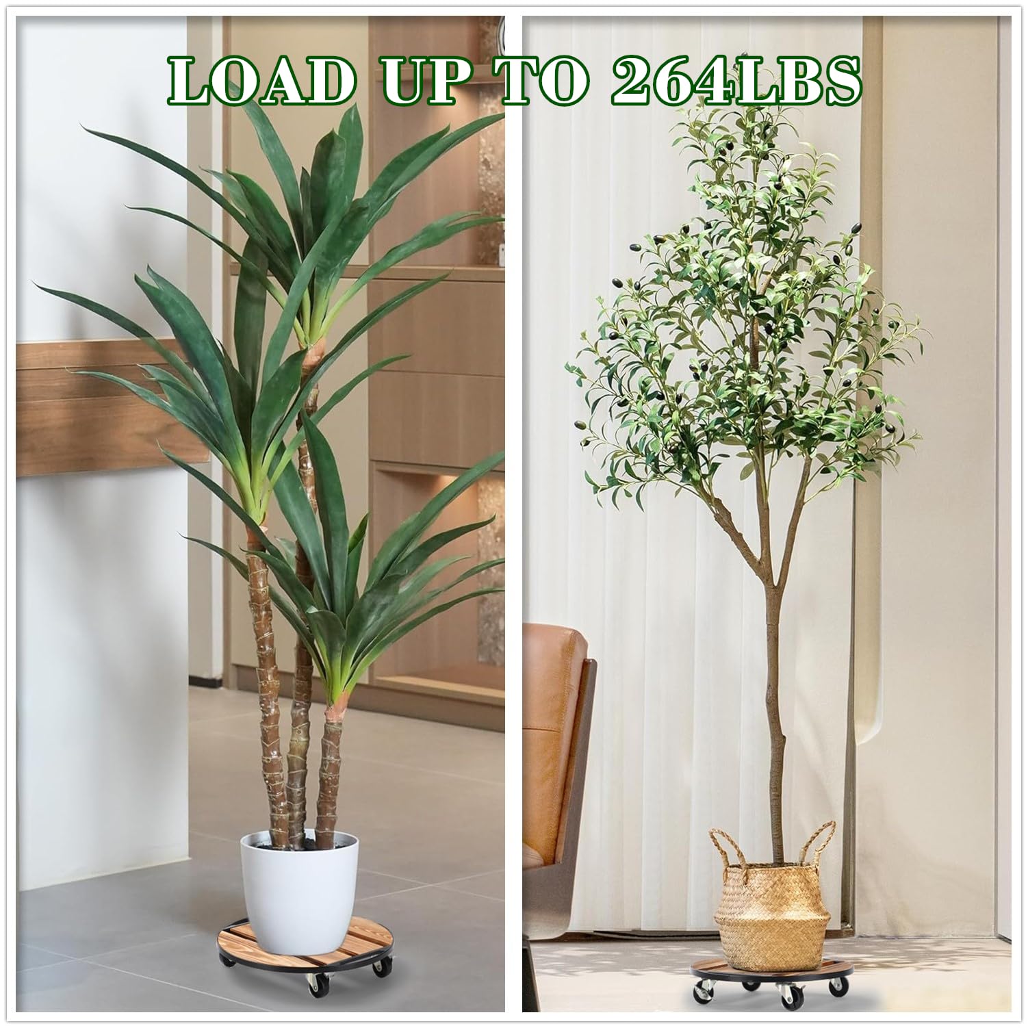 PRAQECZ rolling stand handles up to 264 lb for heavy pots with stability.