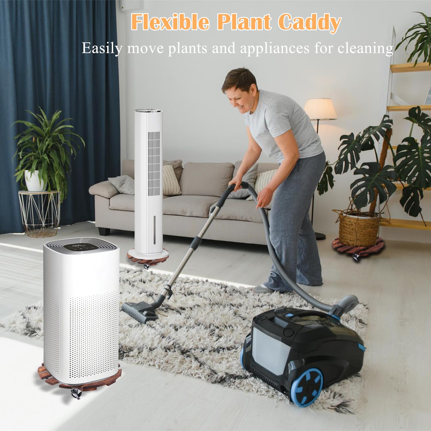 PRAQECZ two-pack ready-to-use plant caddies for storage.