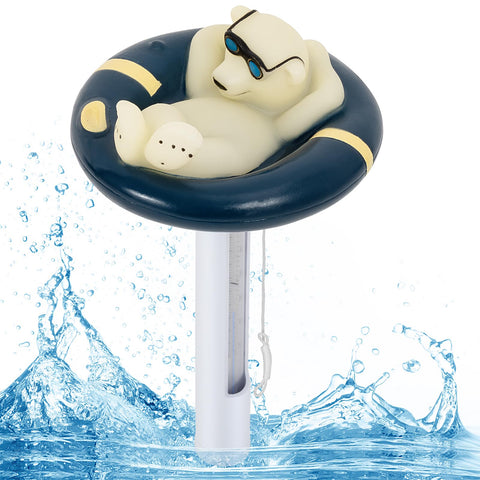 PRASBURR pool thermometer floats with an easy-to-read display for accurate water temperature.