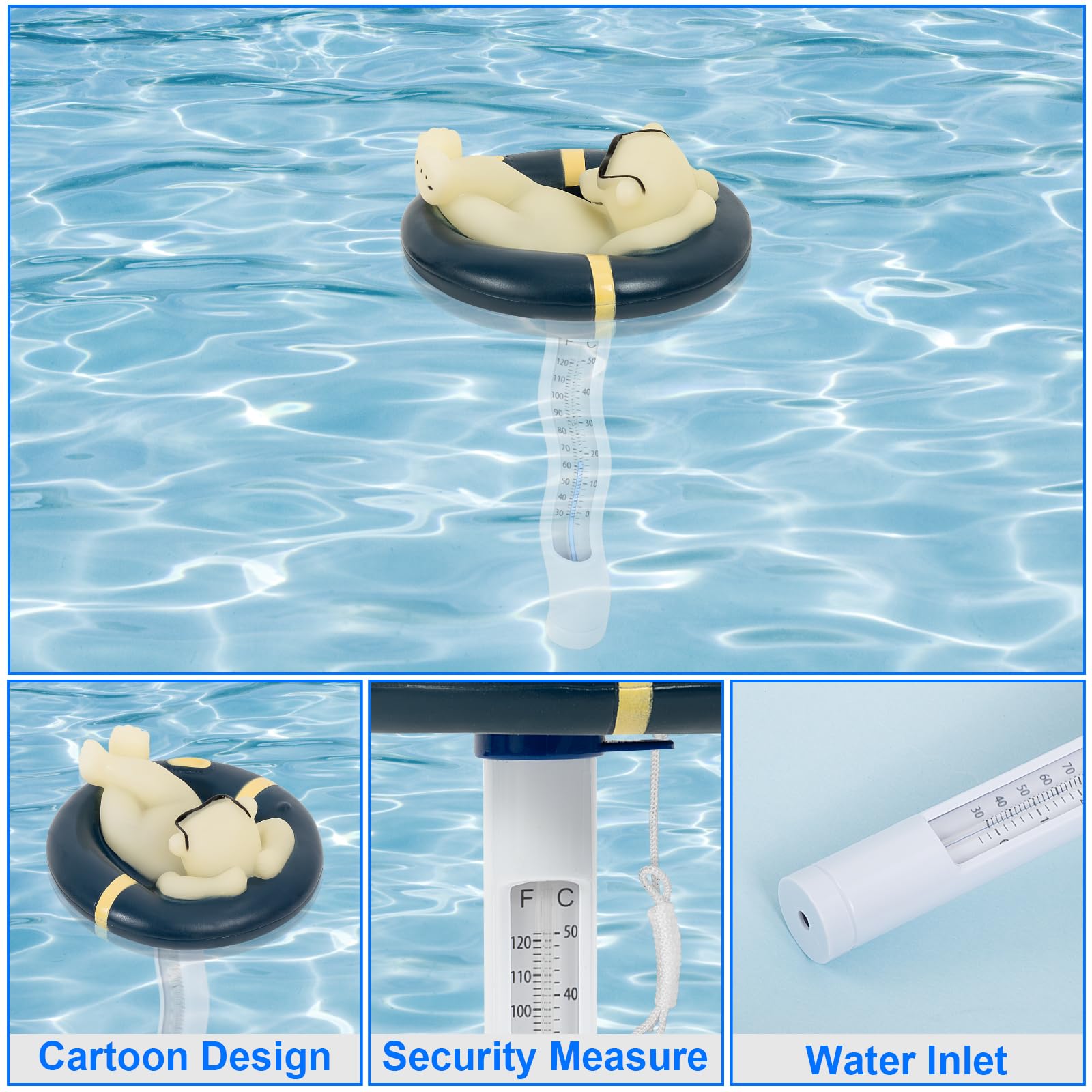 PRASBURR thermometer with string enables flexible placement in deep water.