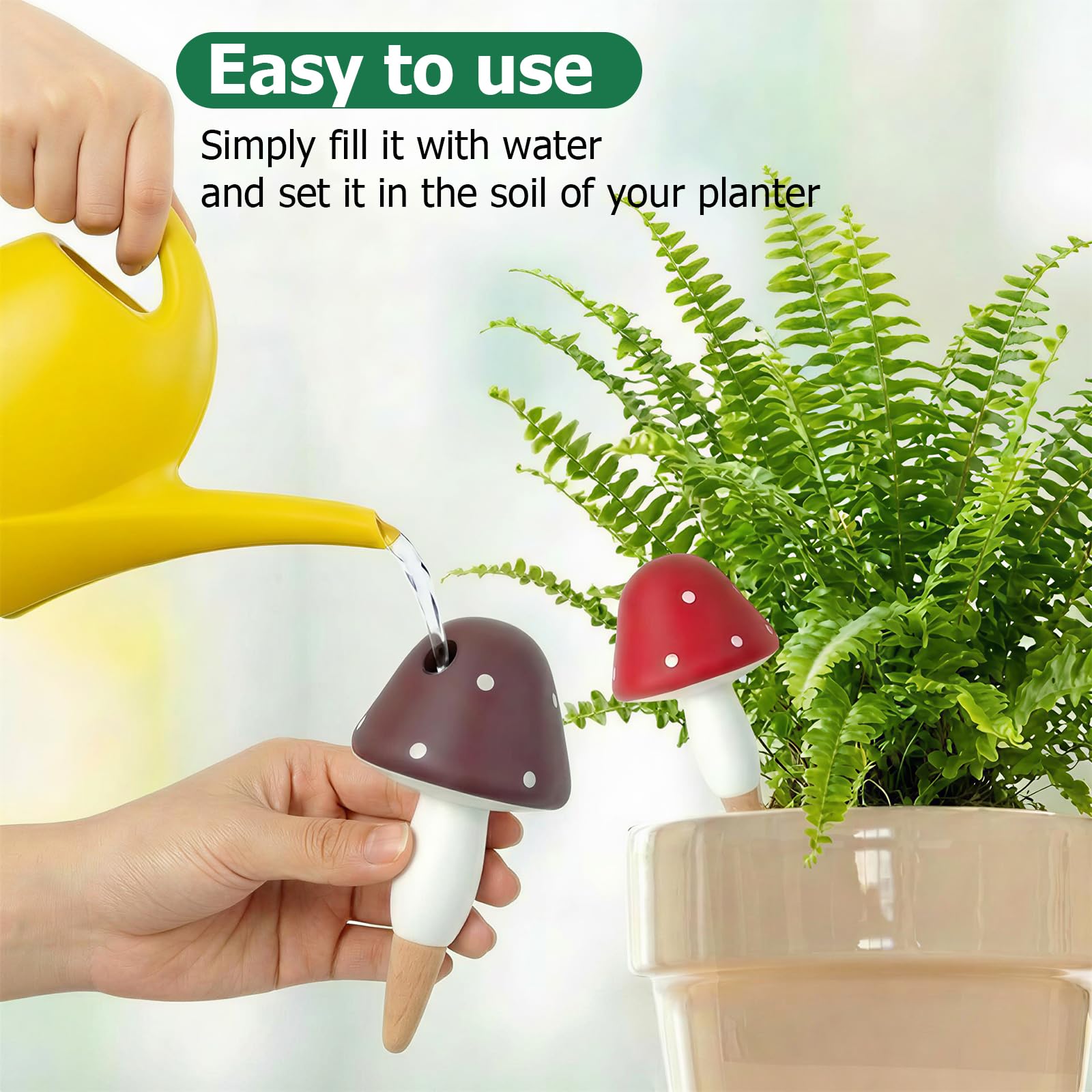 Prashent self-watering terracotta globe ensures hands-free irrigation for busy gardeners.
