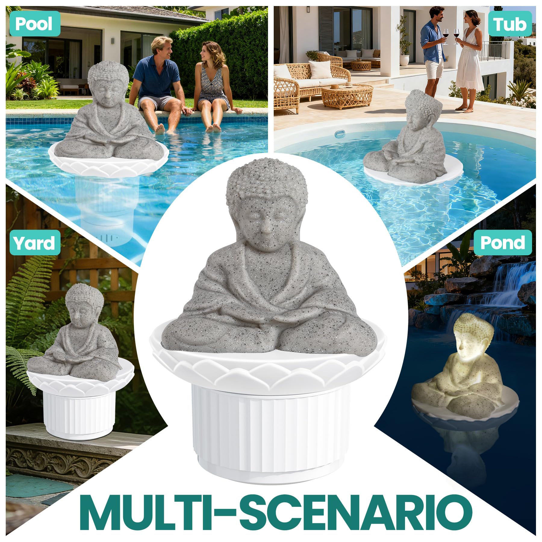 Ideal for pools and hot tubs, enhancing ambiance while maintaining balanced water.