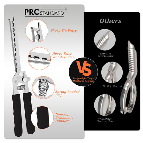 PRC STANDARD spring-loaded grip helps secure the membrane during removal.