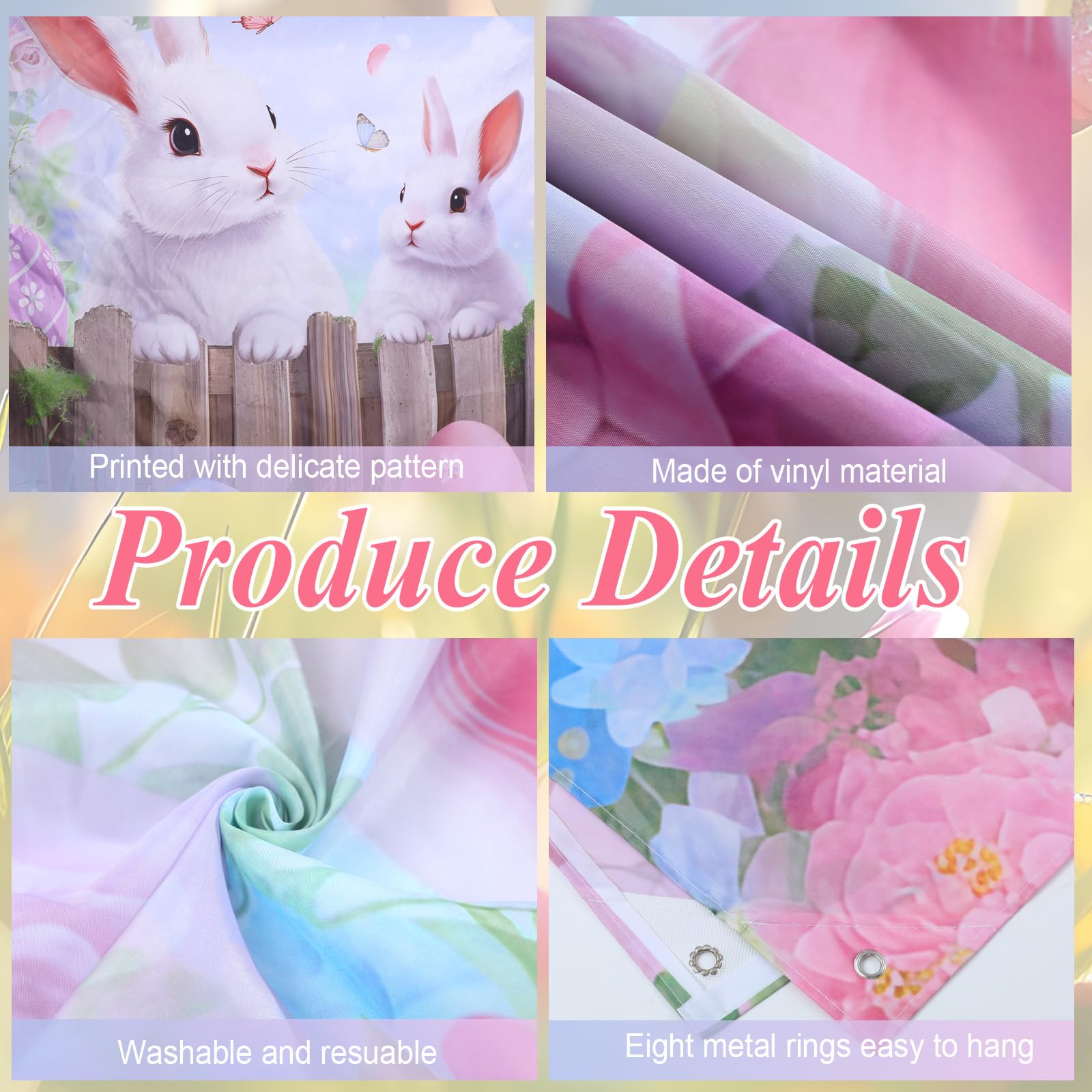 Preboun blooming flowers and butterflies backdrop for Easter decor