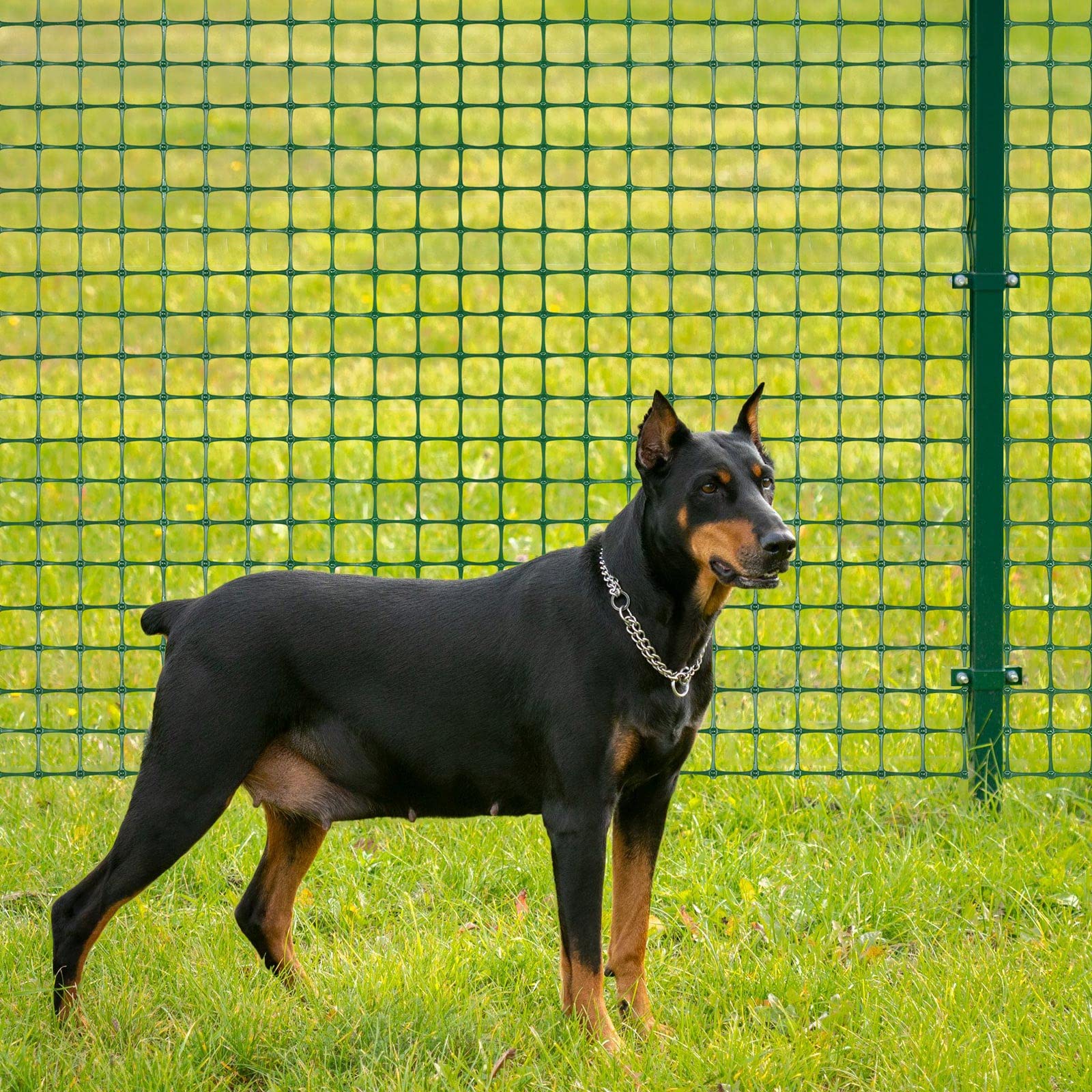 Preboun cuttable plastic barrier netting trims to fit spaces safely.