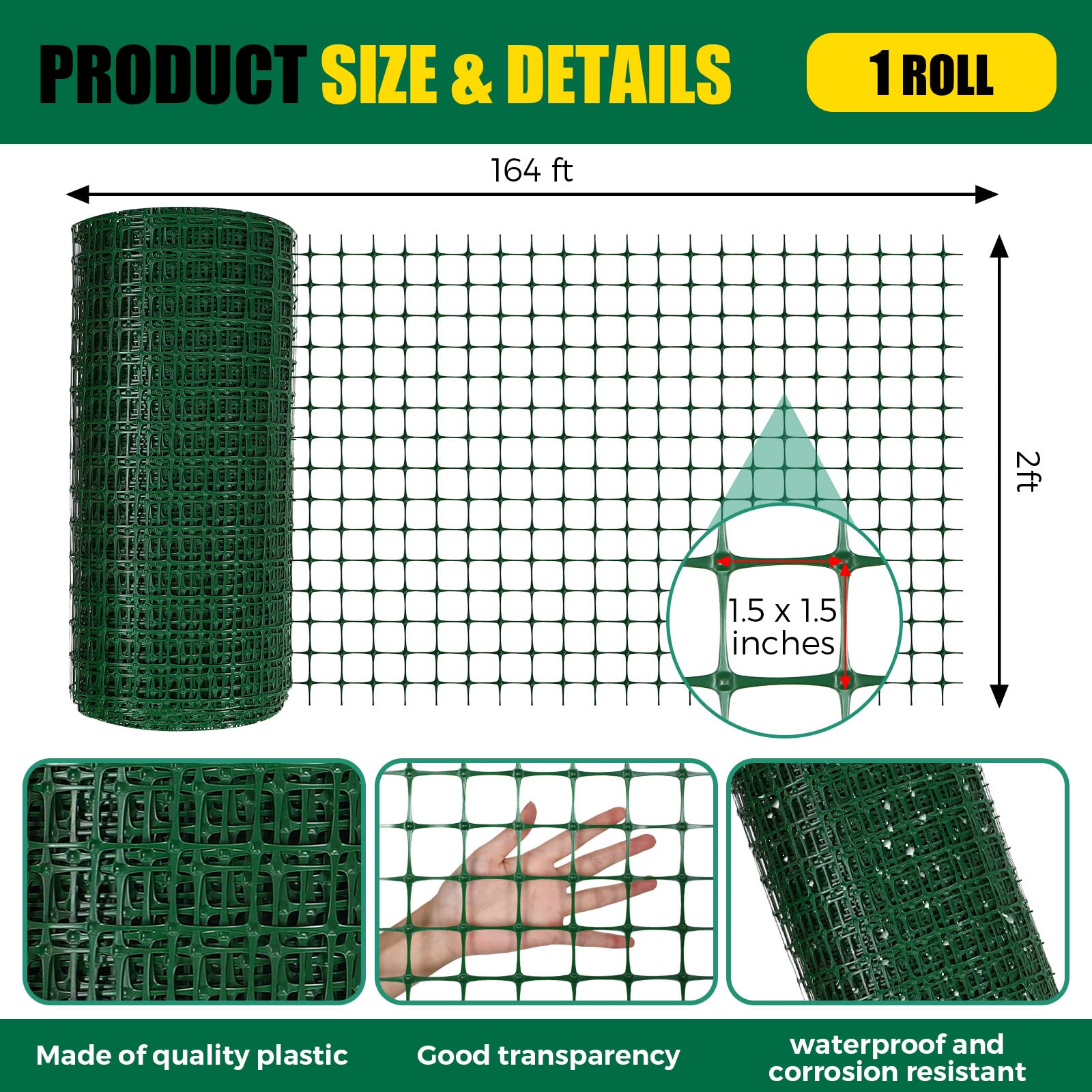 Preboun easy-install fence netting attaches to posts for quick setup.