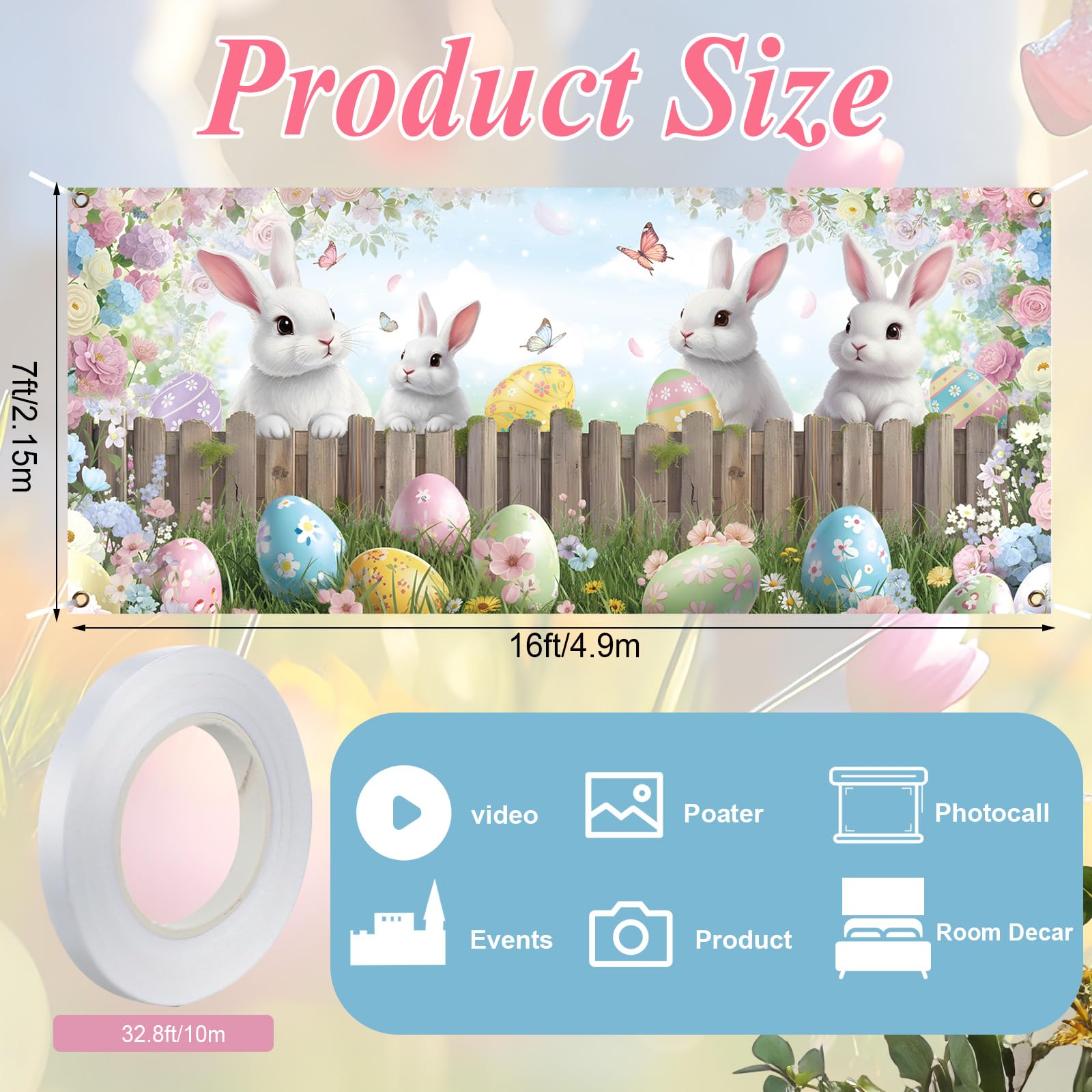 Preboun pastel bunny eggs scene for spring celebration backdrops