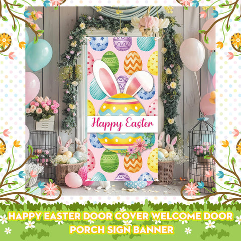 Preboun polyester door banner is reusable and easy to store after holidays