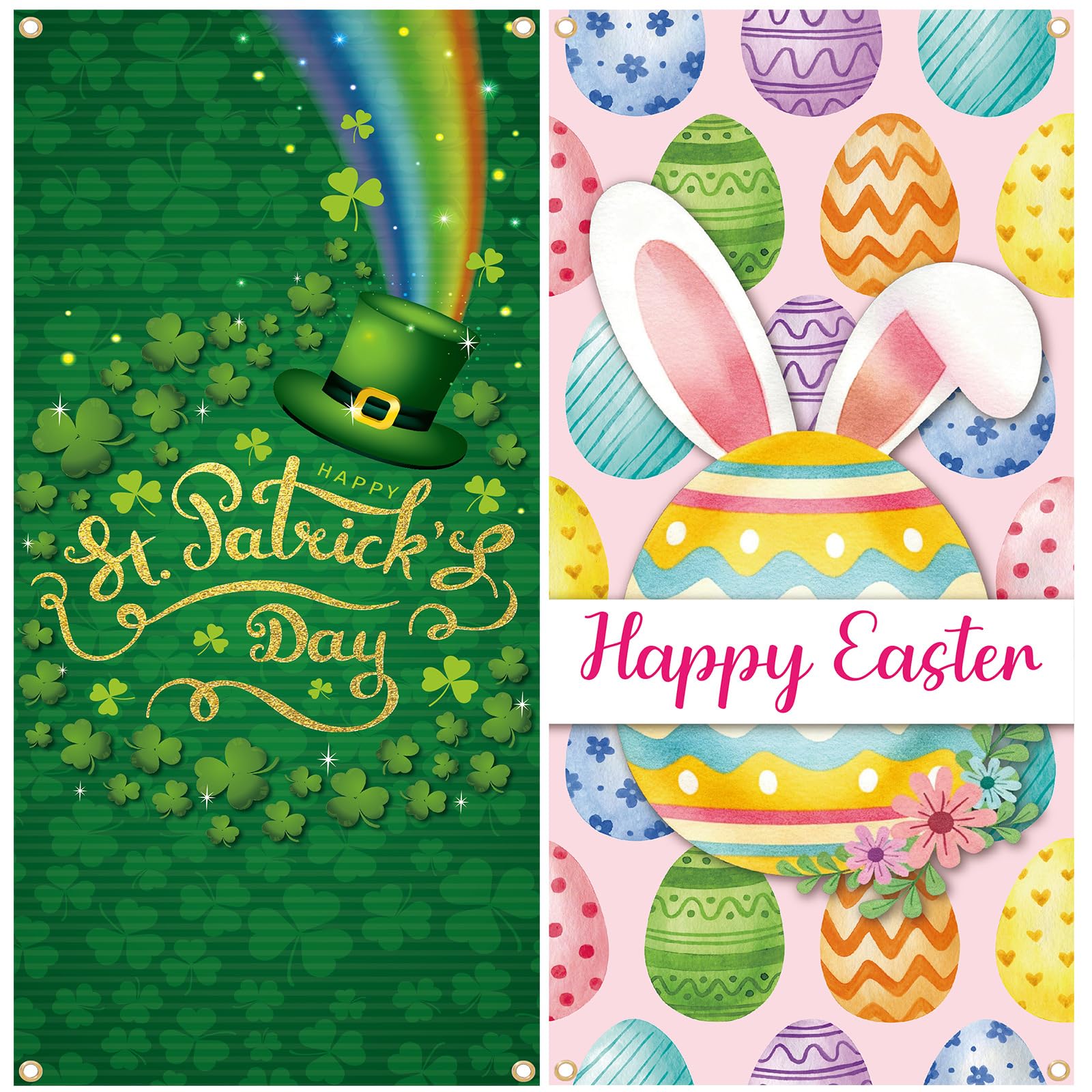Preboun shamrock door cover adds festive curb appeal for St. Patrick's Day