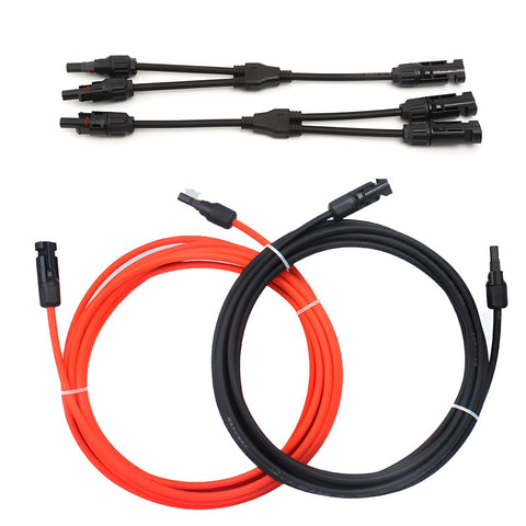 Predimeza 10ft red connector cable for easy positive lead identification in outdoor installations.