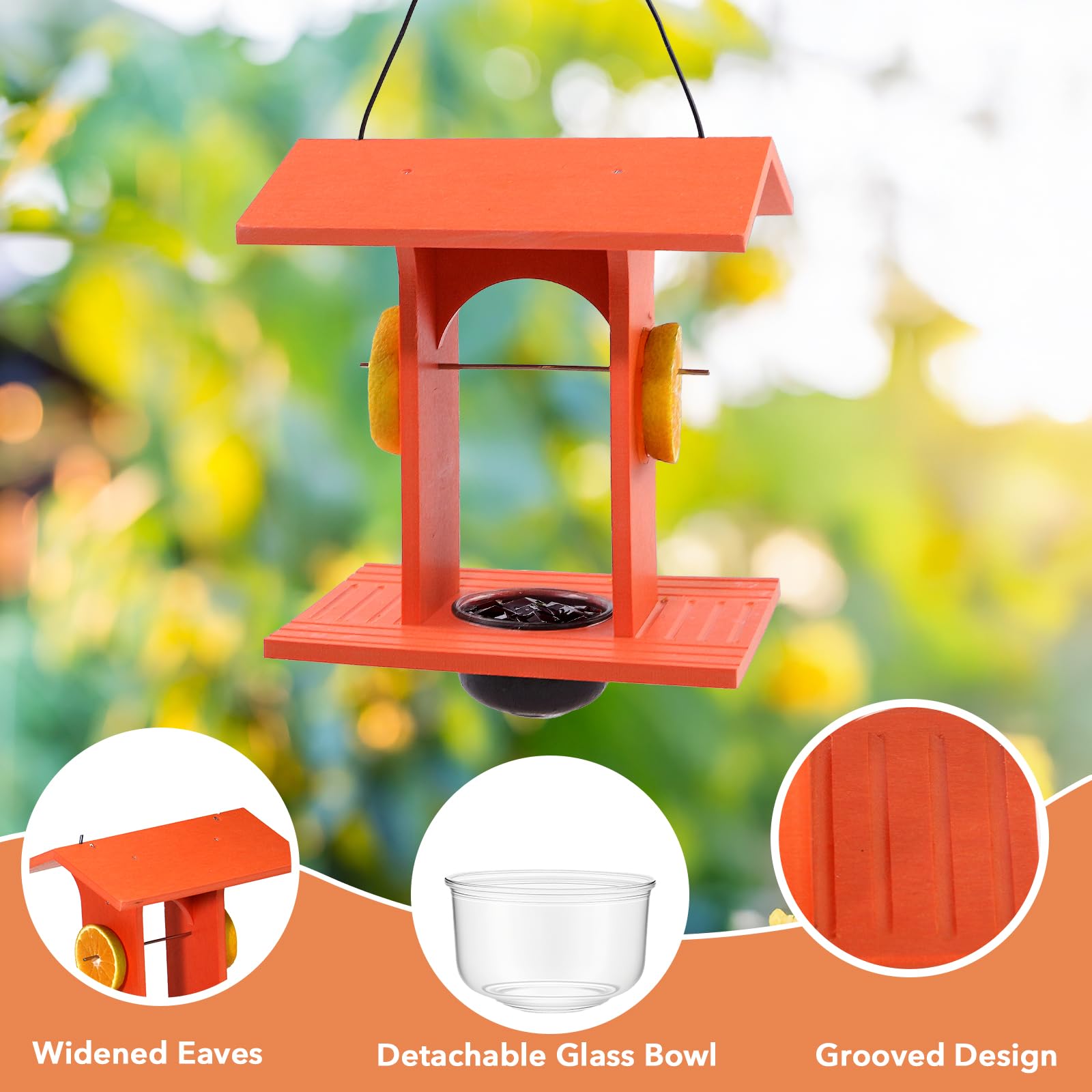 Predimeza Oriole Feeder glass bowl for nectar or jelly feeding outdoors