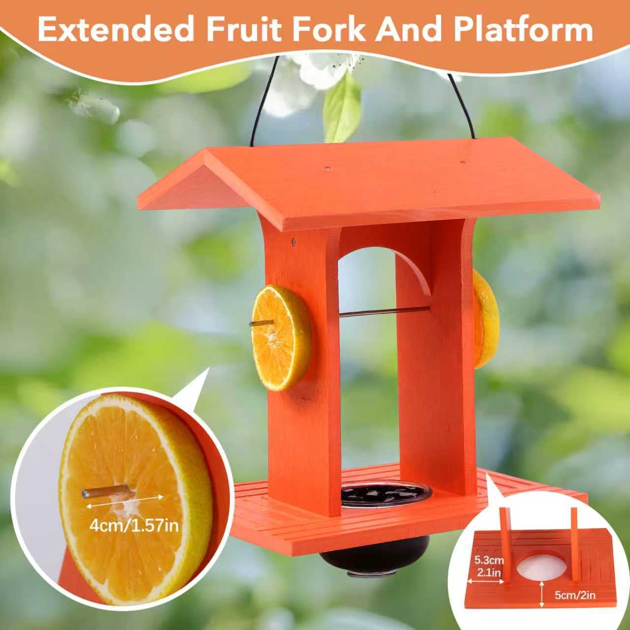 Predimeza Oriole Feeder grooved perches support multiple birds