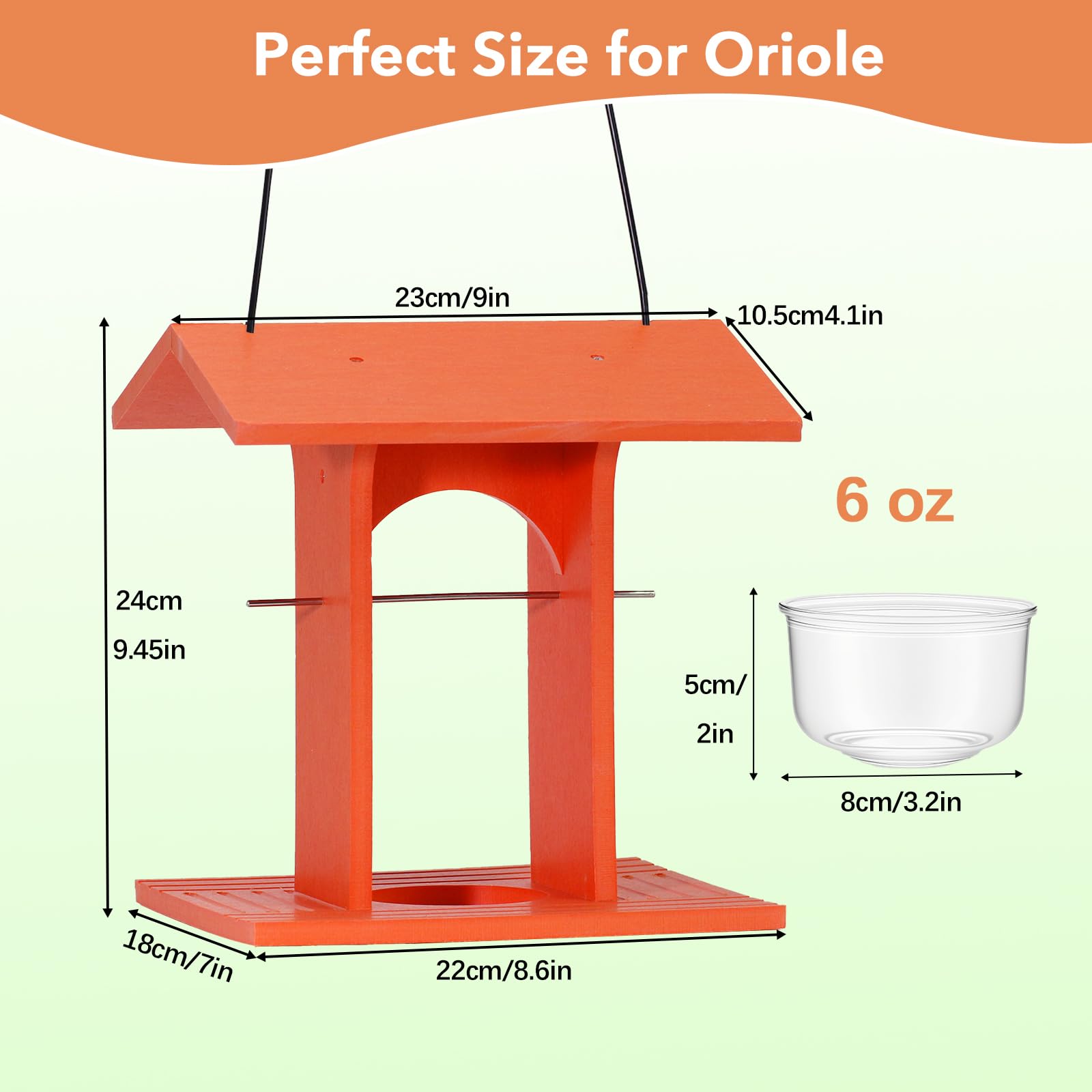 Predimeza Oriole Feeder rain-proof roof keeps food fresh