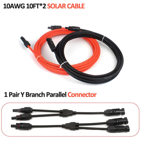 Predimeza solar Y adaptor kit enables parallel wiring for larger solar arrays.