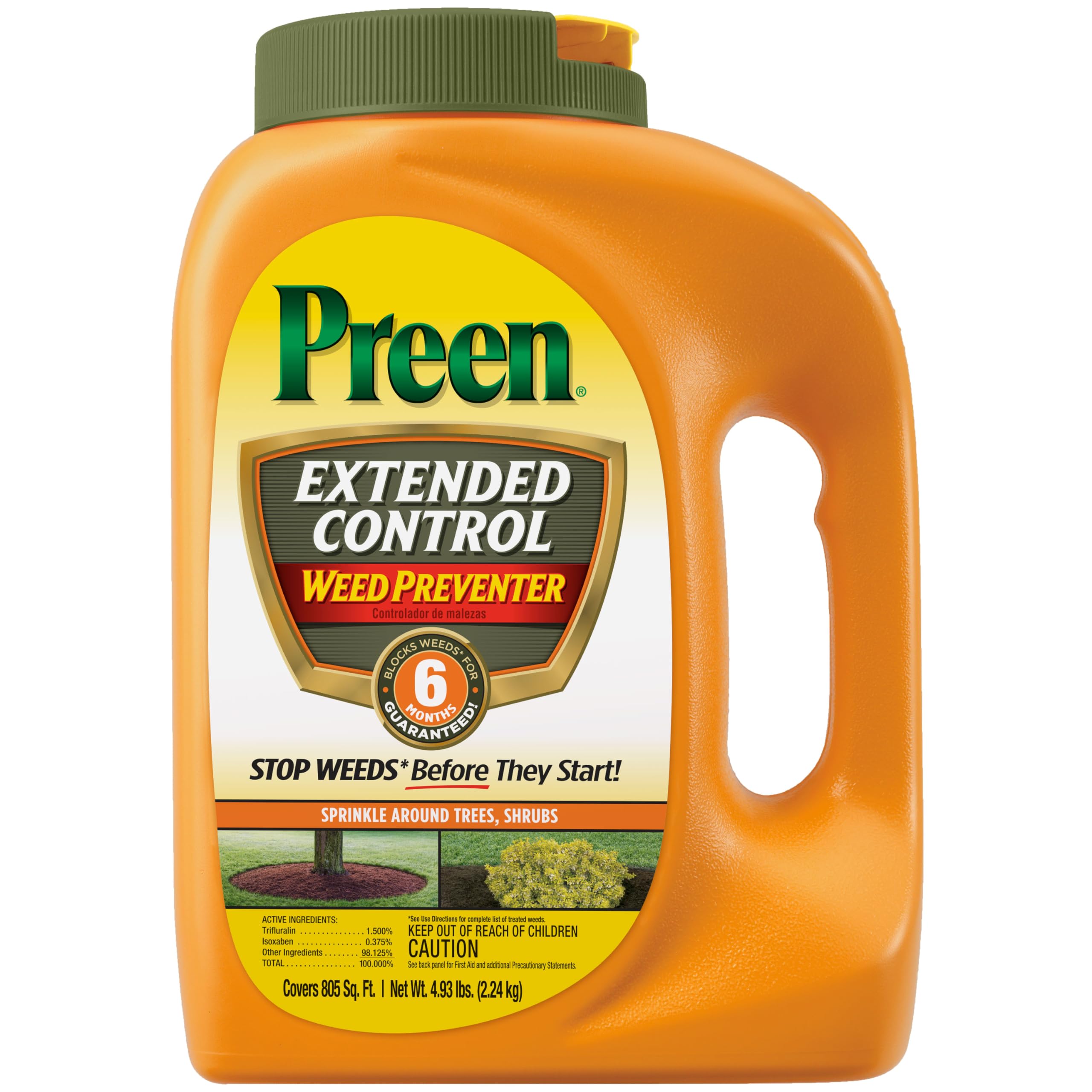 Preen Extended Control bottle front view for planning effective weed prevention