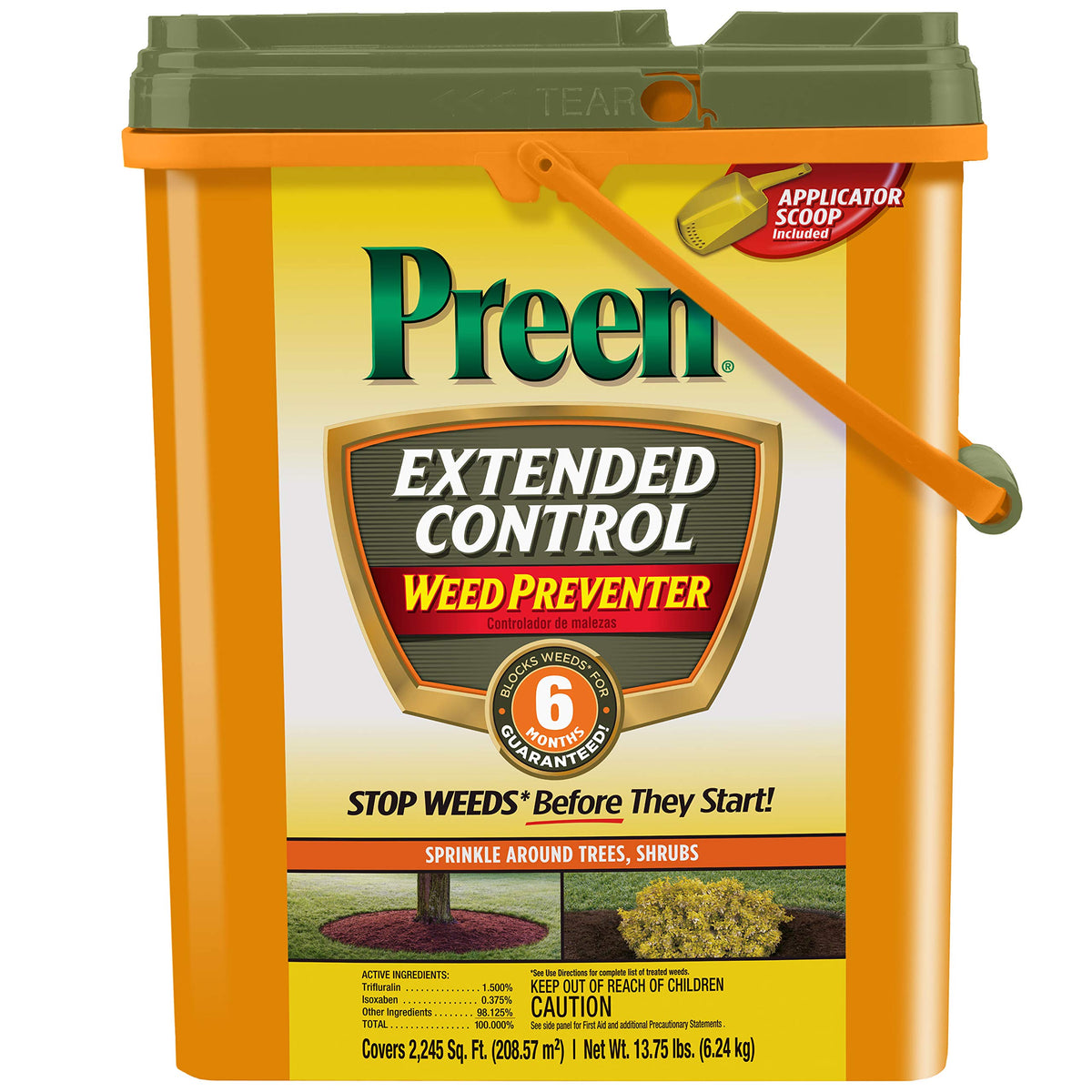 Preen Extended Control Weed Preventer bottle ready for garden use and weed prevention.