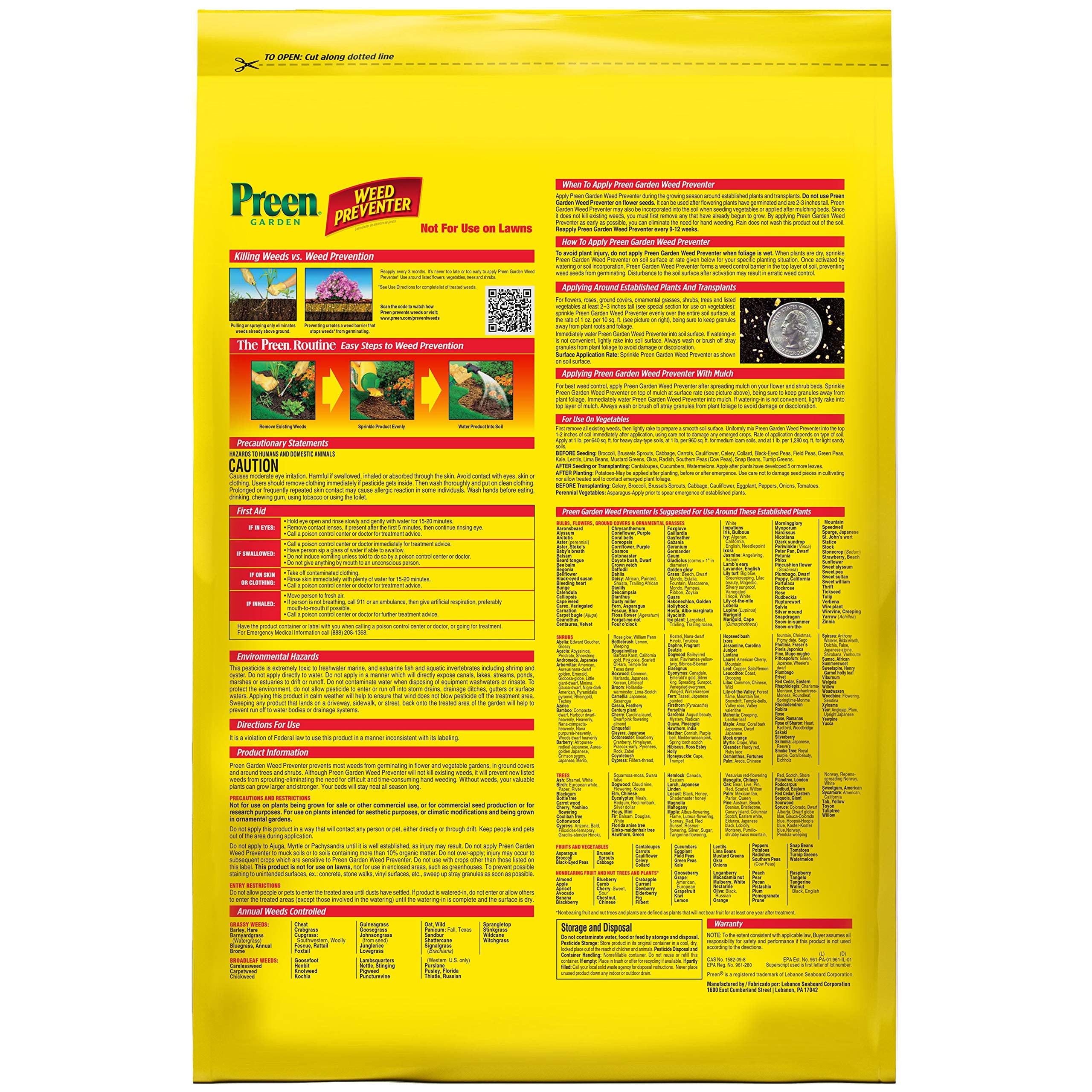 Preen weed preventer refill bag ready for continued bed coverage.
