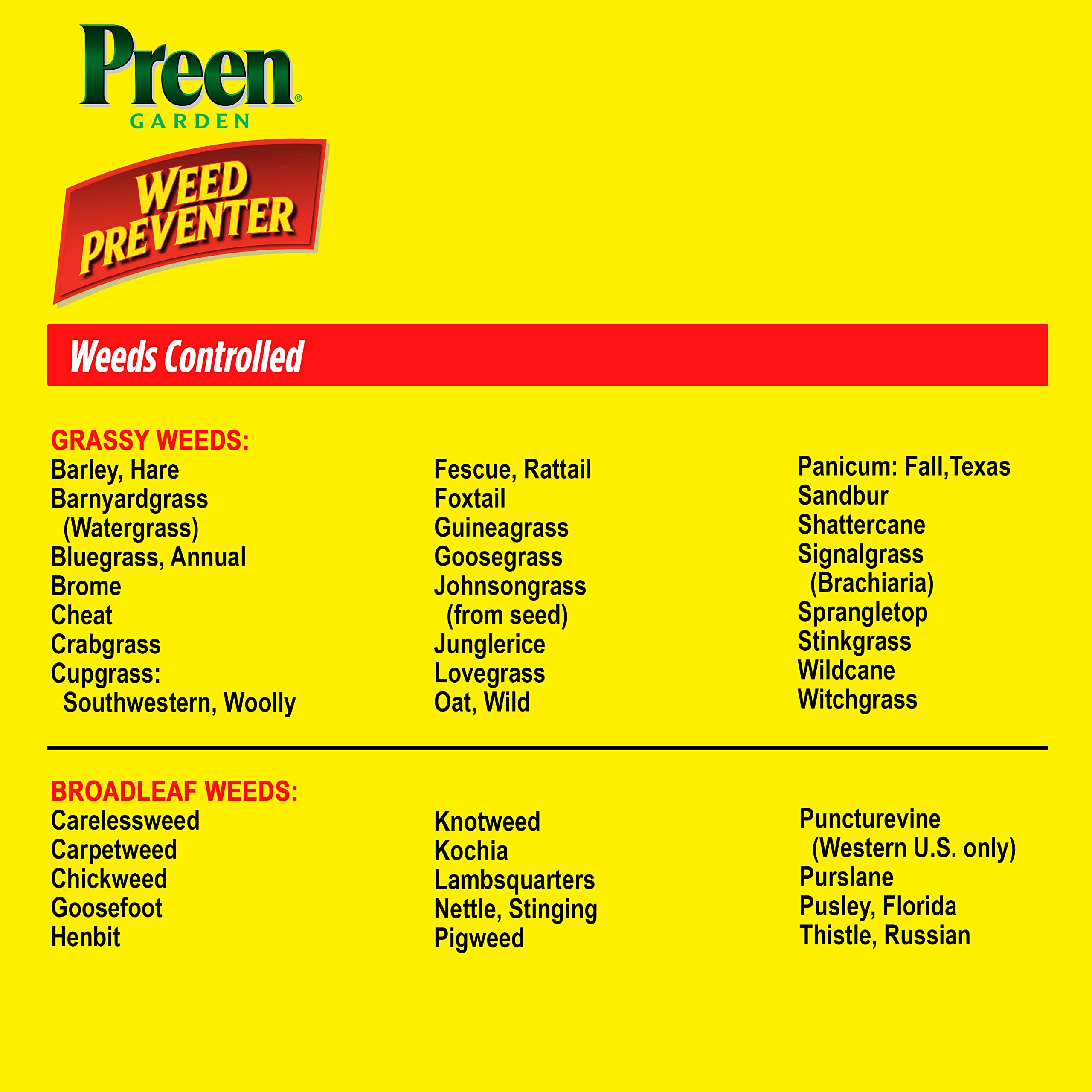 Spring, summer, or fall application with Preen for flexible use.