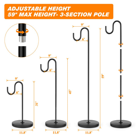 PREMILITY hummingbird feeder stand keeps feeders steady while birds visit your garden.