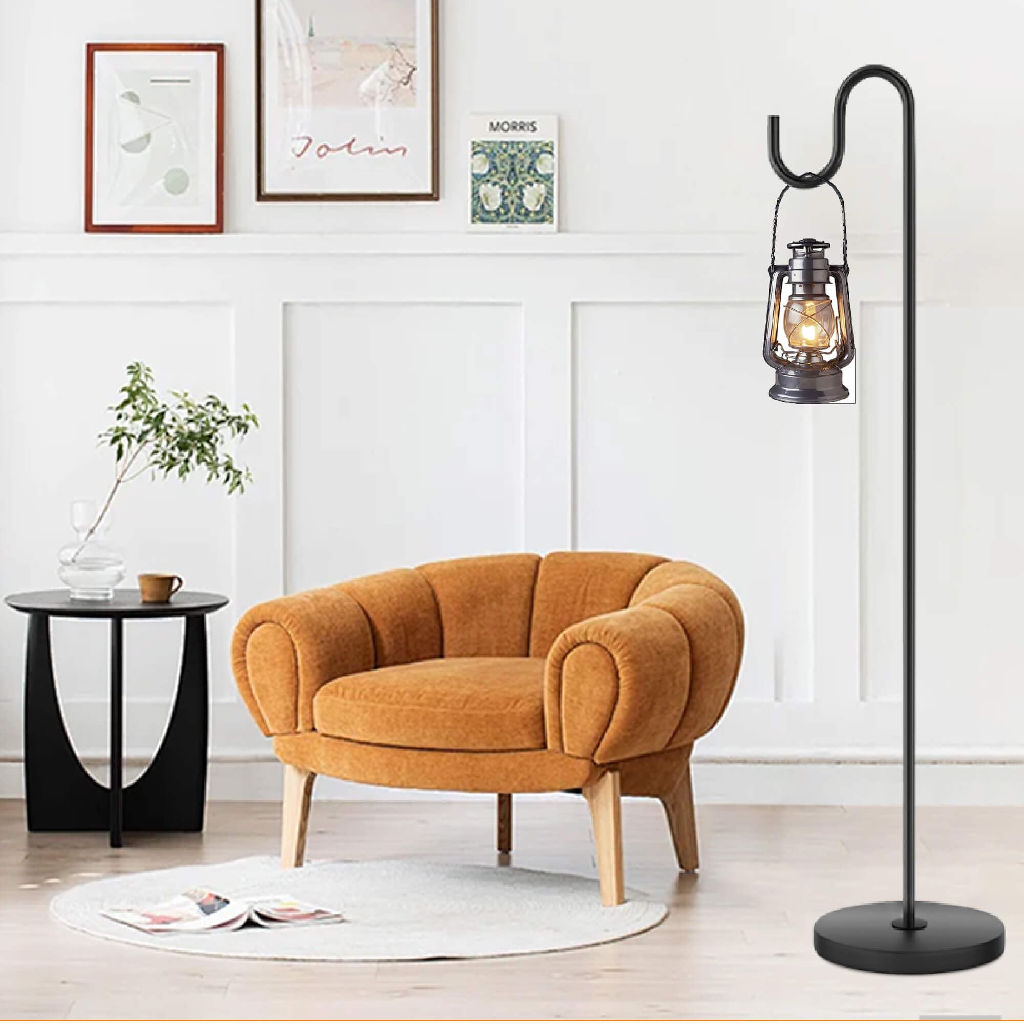 PREMILITY multi-purpose hook design supports lanterns, baskets, and string lights.